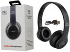 P47 Wireless Headphones | Bluetooth Foldable Headset | Stereo Sound | FM Radio & TF Card Support | Built-in Microphone