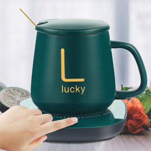 Ceramic Coffee Cup With Automatic Heating Pad