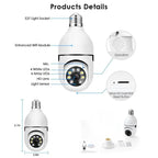 Speed-X Bulb Camera 1080P WiFi 360° Panoramic Security Camera  | Night Vision & Two-Way Audio