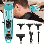 Daling Transparent LCD Electric Hair Trimmer | USB Rechargeable | Professional Grooming | FR-D-8268