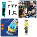 Daling Transparent LCD Electric Hair Trimmer | USB Rechargeable | Professional Grooming | FR-D-8268