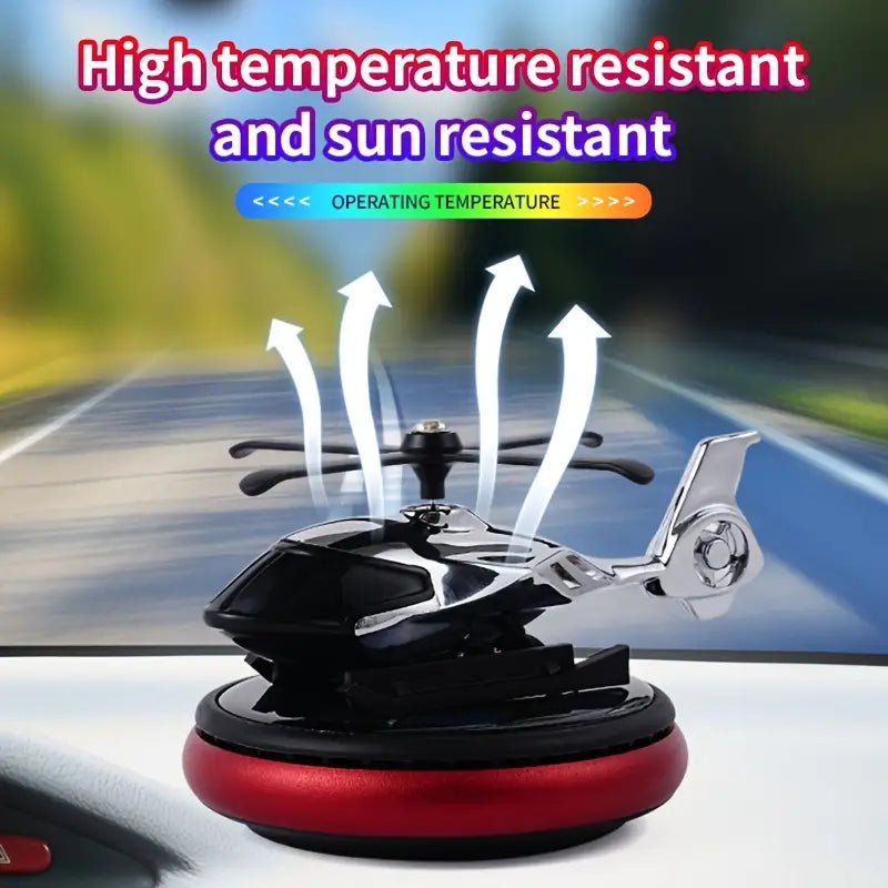 Solar Powered Rotating Helicopter Car Aromatherapy Air Freshener (Random Colour)