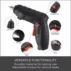 47-Piece Foldable Wireless Electric Screwdriver Kit with Adjustable Torque & USB Charging