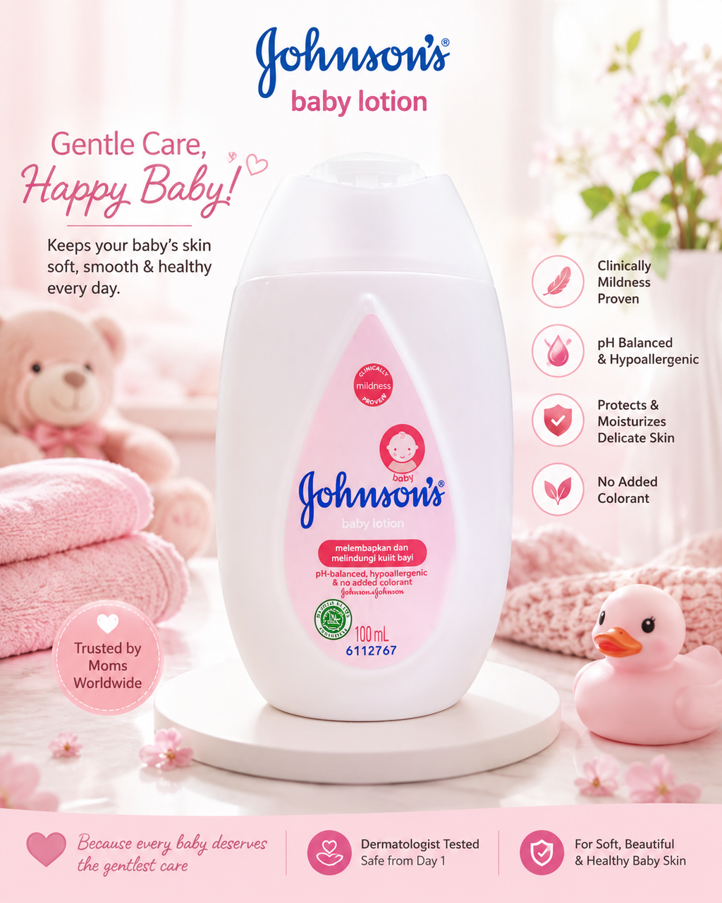 Johnson's Baby Lotion 100ml for Sensitive Skin