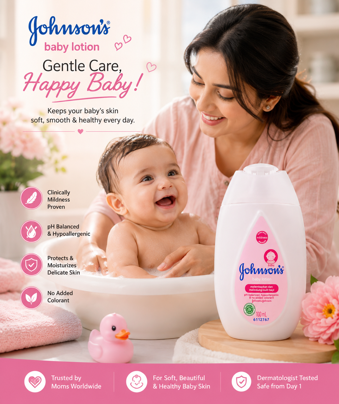 Johnson's Baby Lotion 100ml for Sensitive Skin