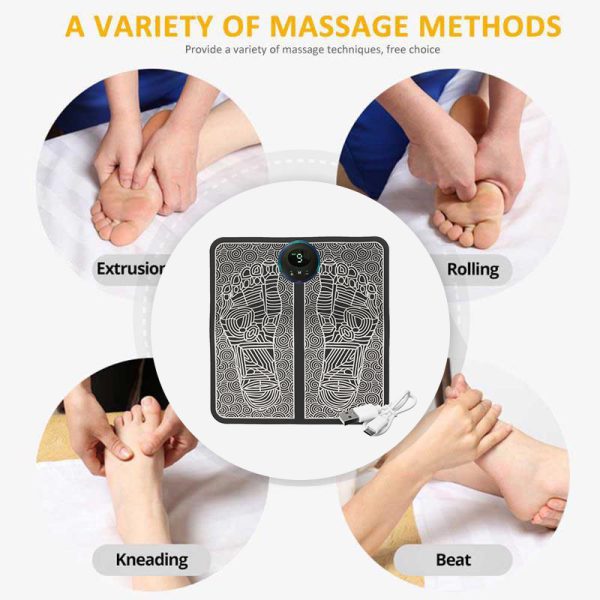 Ems Foot Massager Pad Electric Adjustable Portable Folding Mat Relieve Pains