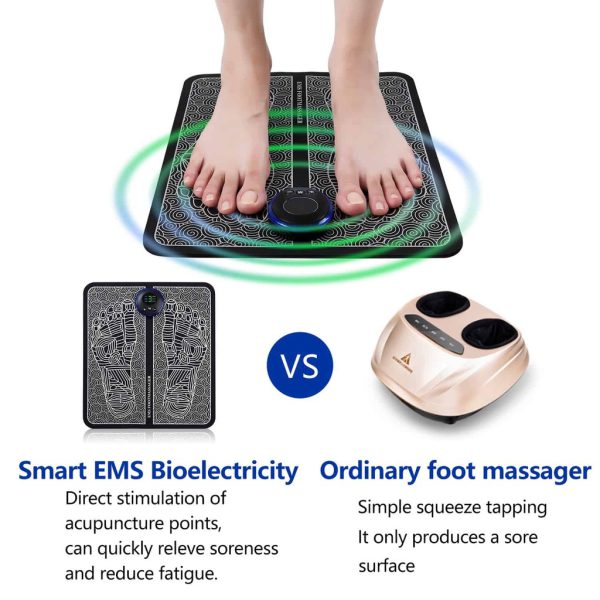 Ems Foot Massager Pad Electric Adjustable Portable Folding Mat Relieve Pains