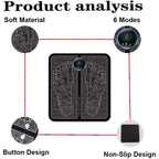 Ems Foot Massager Pad Electric Adjustable Portable Folding Mat Relieve Pains