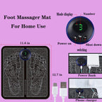 Ems Foot Massager Pad Electric Adjustable Portable Folding Mat Relieve Pains