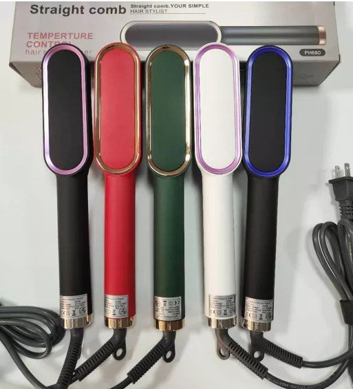 Hair Straightener Ceramic Heated Hair Brush