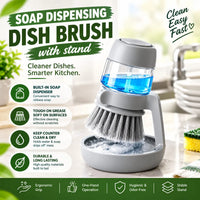 Soap Dispensing Dish Brush with Stand | Easy &amp; Fast Kitchen CleaningMake dishwashing easier with our Soap Dispensing Dish Brush! 🫧