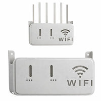 Light Gray WiFi Router Storage Box & Wall Mount Shelf  Universal Cable Organizer | Space-Saving Holder for Modem, Set-Top Box & Smart Devices | Home & Office Use