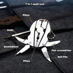 Stainless Steel Outdoor Portable Multitool Plier Knife | Mini Keychain Multi Tool with Screwdriver & Pouch | Camping, Hiking & Everyday Use