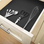Anti-Slip Fridge & Shelf Mat | Waterproof Washable Liner for Kitchen Drawers Cabinets | Black
