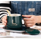Ceramic Coffee Cup With Automatic Heating Pad
