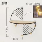 FAN SHAPED WALL MOUNTED STORAGE SHELF