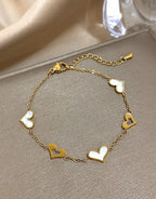 Minimalist Gold Plated Heart Charm Bracelet