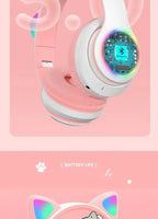 Cat Ear LED Headphones Multicolor ABS for Teens Young Adults