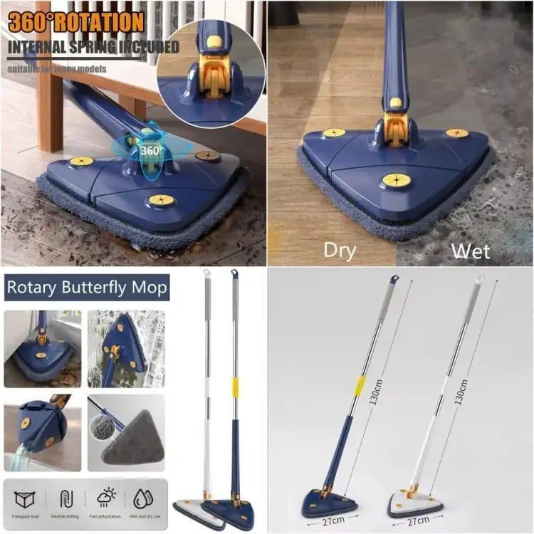 Blue Triangle Mop with Water Spray & Replaceable Pads Loved