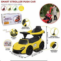 Kids Stroller Riding Car Yellow Black Plastic