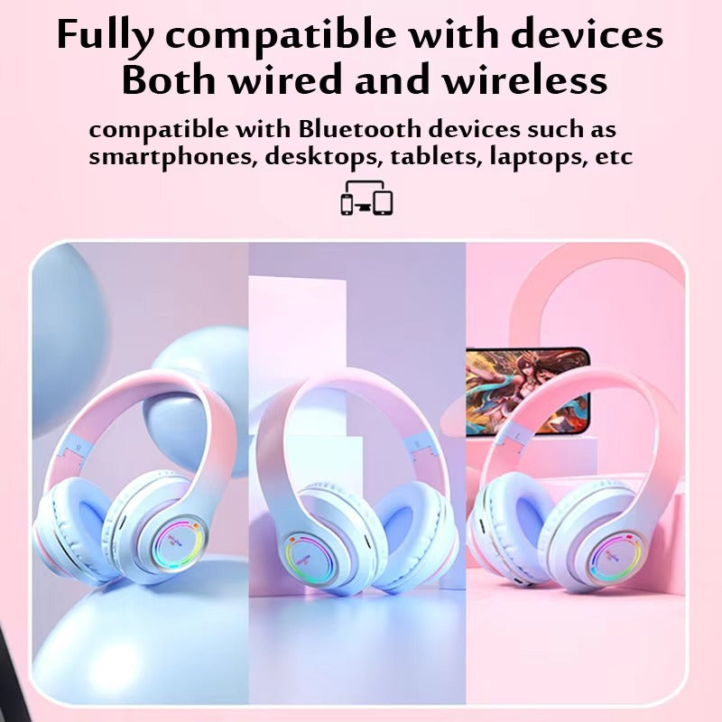 Cat Ear LED Headphones Multicolor ABS for Teens Young Adults