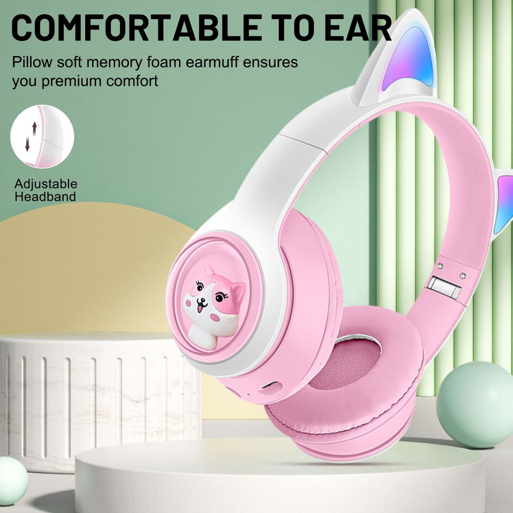Cat Ear LED Headphones Multicolor ABS for Teens Young Adults