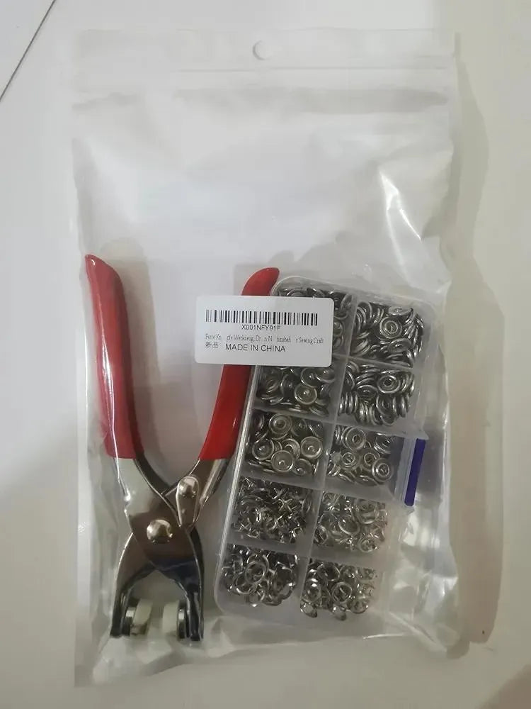 Stainless Steel Snap Button Machine Red Handles