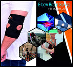 Adjustable Black Elbow Support Brace for Athletes