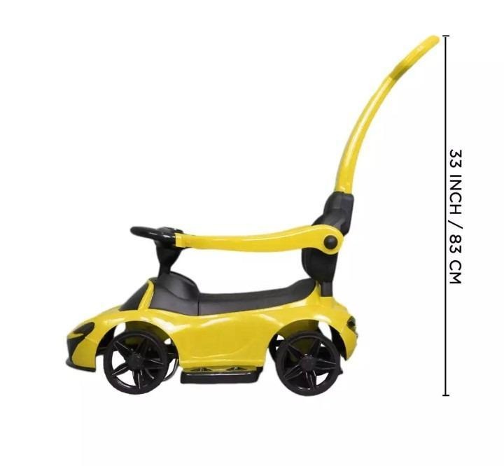 Kids Stroller Riding Car Yellow Black Plastic