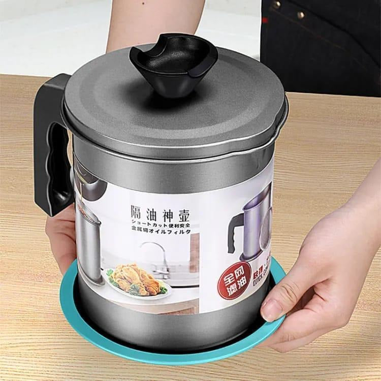 Stainless Steel Oil Filter Pot 1.4L Silver Grey