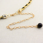 Women Pearl Waist Chain Black Gold Fashion Belt