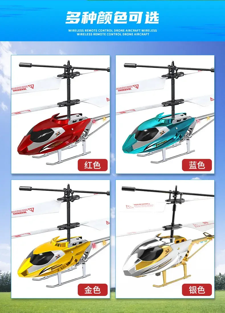 Cross-Border New Model Mini Helicopter Drone Remote Control Aircraft Crash-Resistant Sensor Flight Device Model Airplane Children's Toy Gift