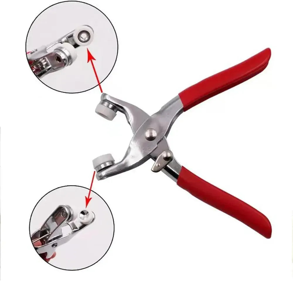 Stainless Steel Snap Button Machine Red Handles
