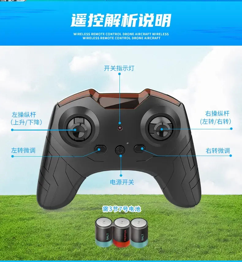 Cross-Border New Model Mini Helicopter Drone Remote Control Aircraft Crash-Resistant Sensor Flight Device Model Airplane Children's Toy Gift