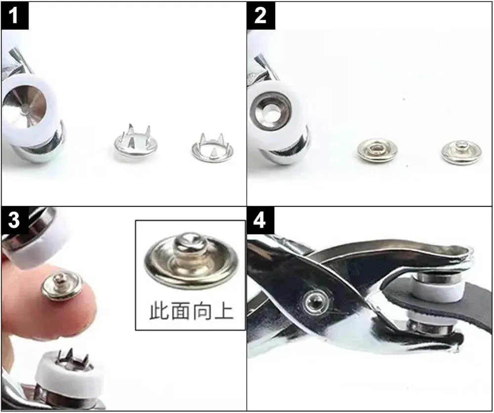 Stainless Steel Snap Button Machine Red Handles