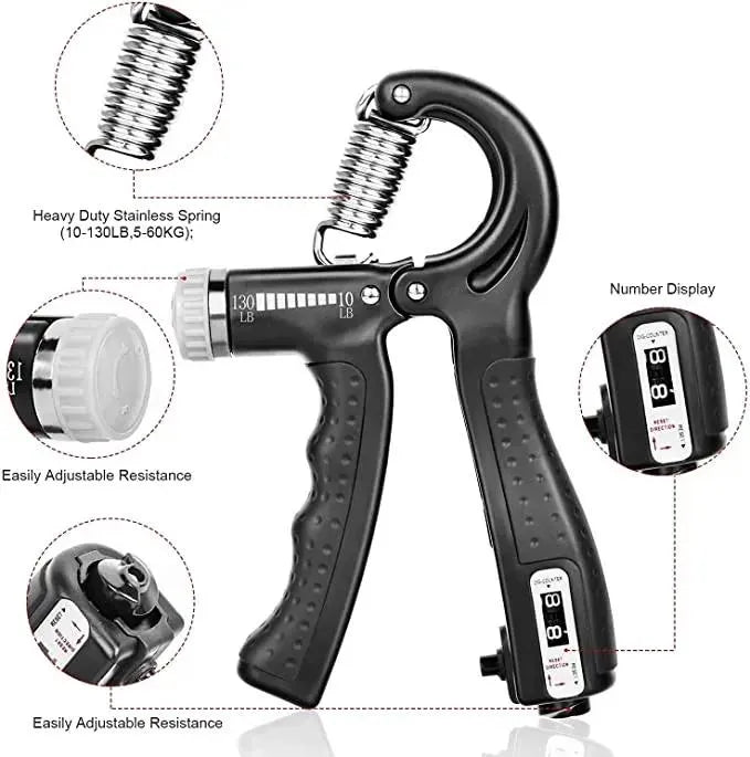 Adjustable Hand Gripper 10kg-40kg ABS Orange Black