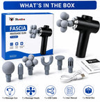 Blueidea Fascia Gun BLD-780 Rechargeable Deep Tissue Massage Gun with 9 Massage Heads & 6 Speed Levels
