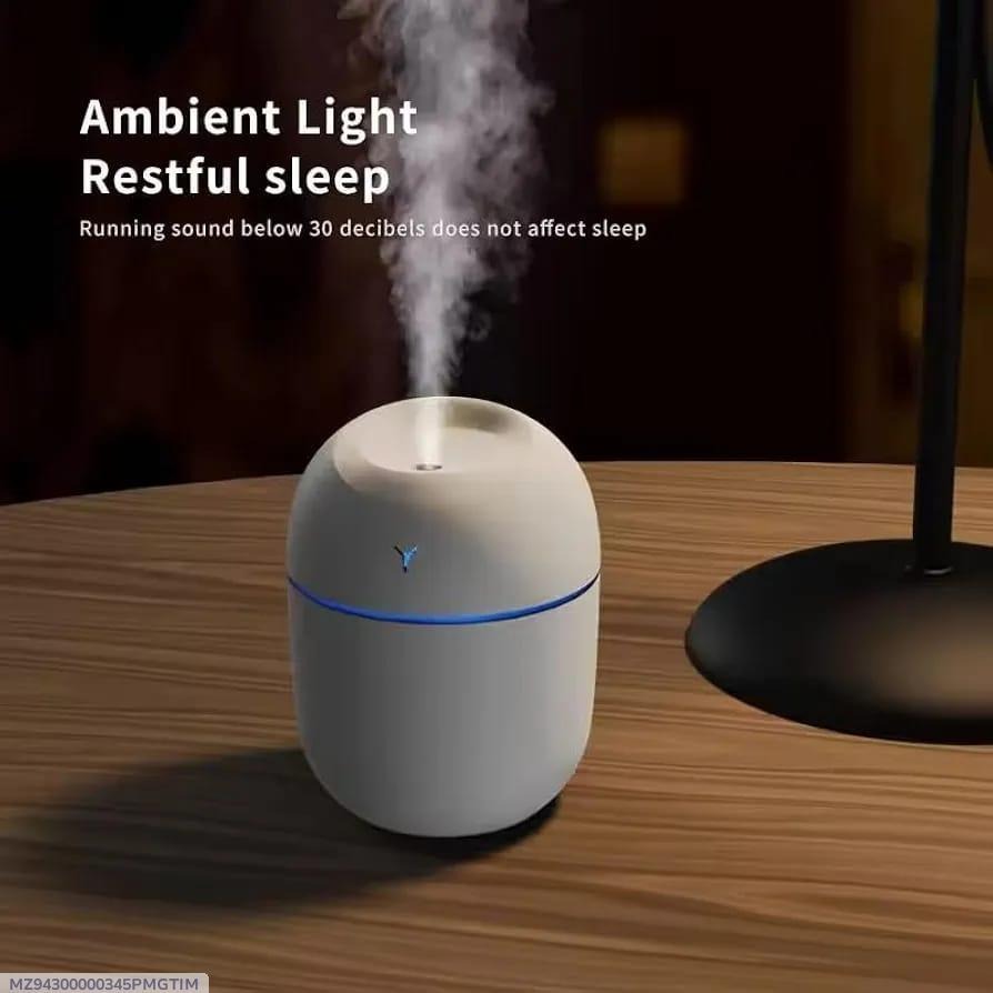 White Air Humidifier with Ambient Light, Durable ABS Plastic, Quiet Operation, Compact Design, New Arrival, Best Price in Pakistan