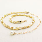Women Pearl Waist Chain Black Gold Fashion Belt