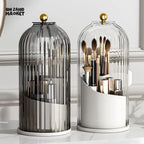 LUXOR ROTATING MAKEUP BRUSH HOLDER - CLEAR CAGE