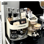 MAKEUP ORGANIZER WITH DRAWER & BRUSH HOLDER VANITY STORAGE FOR SPONGES LIPSTICKS & COSMETICS