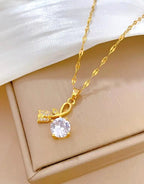 Romantic Rose and Cherry Blossom Pendant Necklace