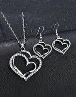 Elegant Sparkling Rhinestone Heart Shape Necklace Set