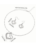 Elegant Sparkling Rhinestone Heart Shape Necklace Set
