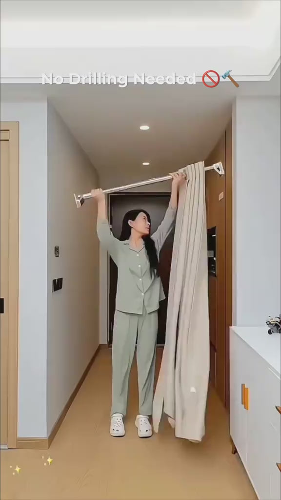 Extension Curtain Rod | No-Drill Adjustable Rod 🏠✨