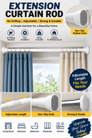 Extension Curtain Rod | No-Drill Adjustable Rod 🏠✨